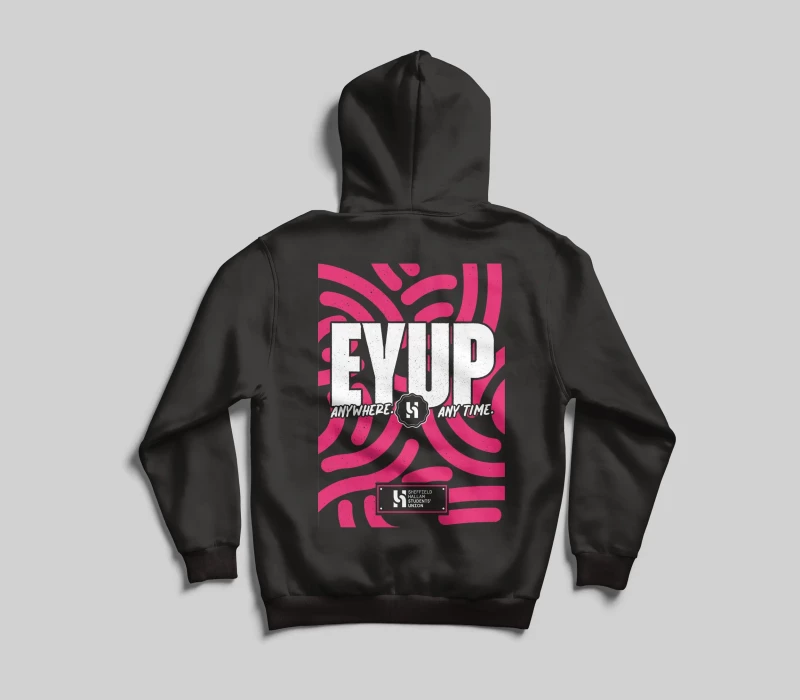 hoodie with brand campaign slogan