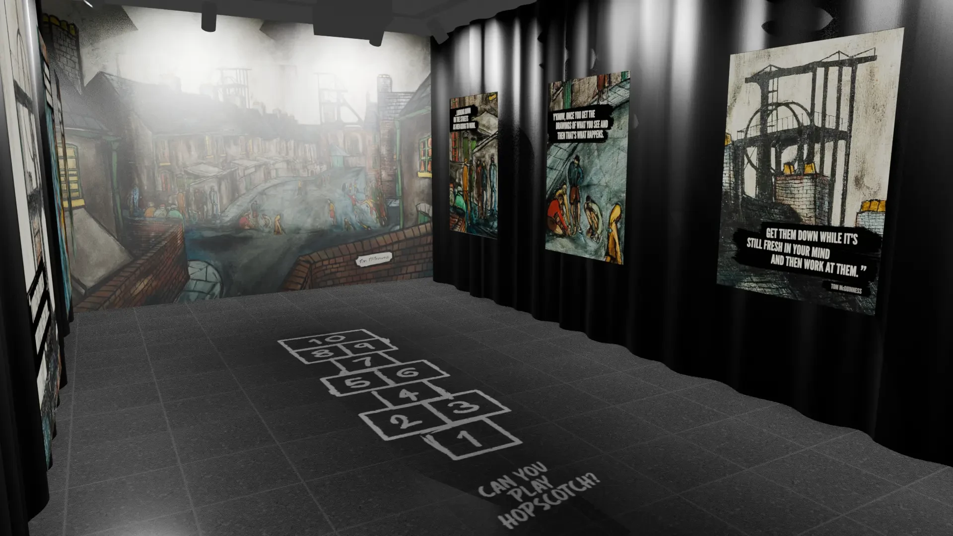 Tom McGuinness exhibition branding at the National Coal Mining Museum